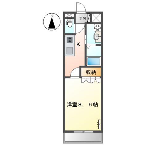 ドエル山王(1K/1階)の間取り写真