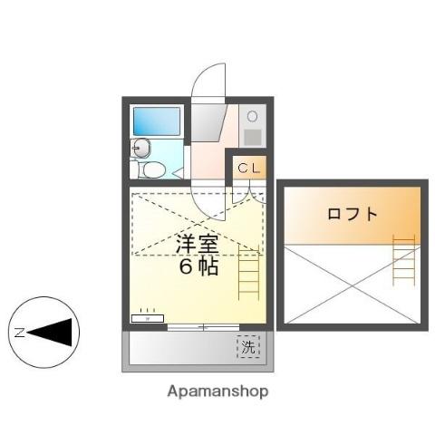 ポルト大手町(1K/2階)の間取り写真