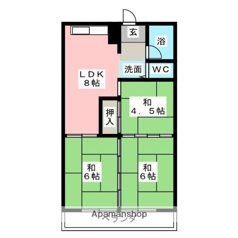 第3神野ハイツ(3DK/2階)の間取り写真