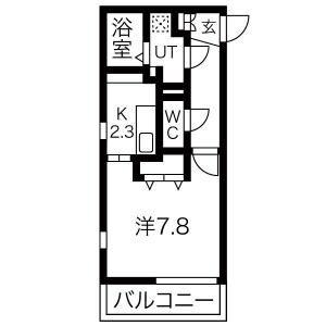 GRANDE柴田(1K/1階)の間取り写真