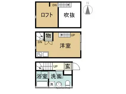 LE COCON新川町2(ワンルーム/1階)の間取り写真