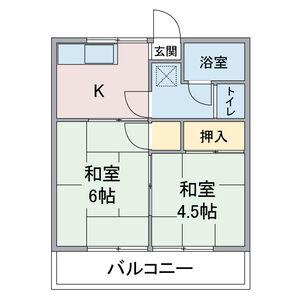 カーサ・ソレイユ(2K/2階)の間取り写真