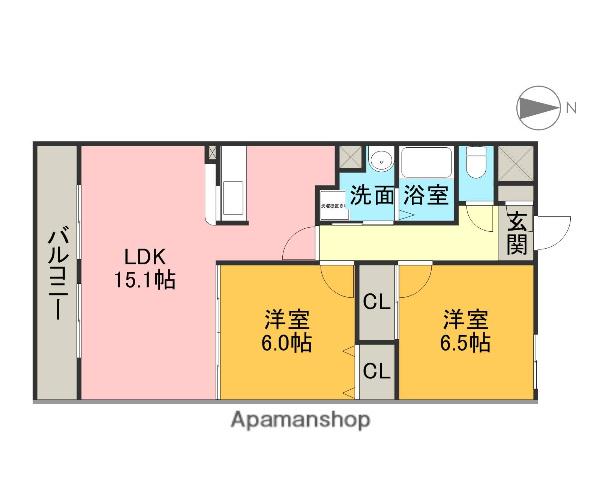 サニースポット(2LDK/2階)の間取り写真