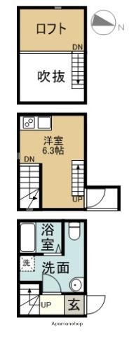  アースクエイク豊Ⅱ(ワンルーム/1階)の間取り写真