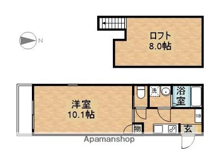 IN STYLE SHIBATA(1K/2階)の間取り写真