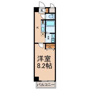 WING MAY ウエスト(1K/1階)の間取り写真