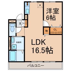 名古屋臨海高速鉄道 中島駅(愛知) 徒歩17分 2階建 築23年(1LDK/1階)の間取り写真