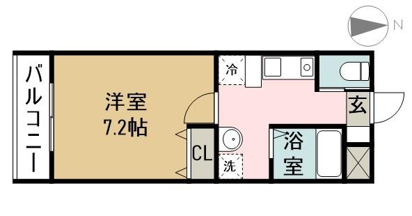 A・CITY野跡(1K/1階)の間取り写真