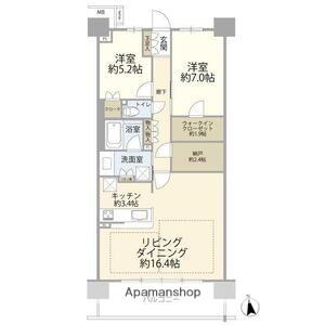 パークホームズLALA名古屋みなとアクルス(2SLDK/7階)の間取り写真