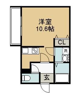 PATINA東海通(ワンルーム/2階)の間取り写真