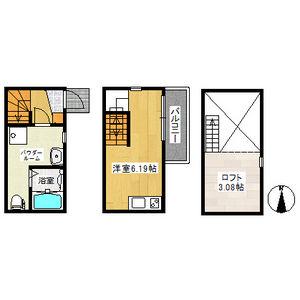  アースクエイク白水北棟(ワンルーム/1階)の間取り写真