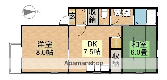 アネックスイトウⅡ(2DK/1階)の間取り写真