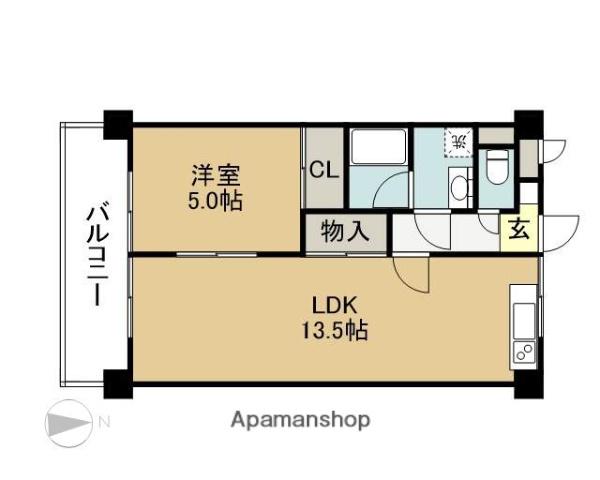 大昂ビル1(1LDK/3階)の間取り写真