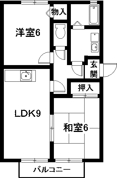 パインウエーブ(2LDK/2階)の間取り写真