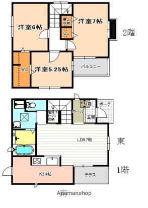名古屋臨海高速鉄道 荒子川公園駅 徒歩15分 2階建 築10年(3LDK)の間取り写真