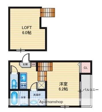 ハーモニーテラス津金Ⅲ(ワンルーム/1階)の間取り写真