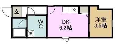 M-COURT2(1DK/1階)の間取り写真