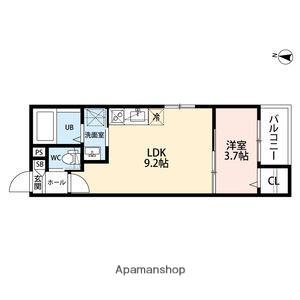 CRASTINE弥次ヱ町4丁目B棟(1LDK/2階)の間取り写真