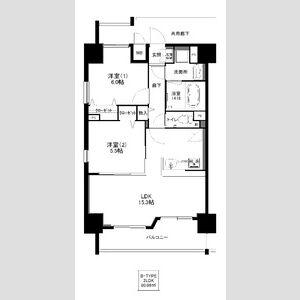 カーサ ジ マーレ(2LDK/10階)の間取り写真