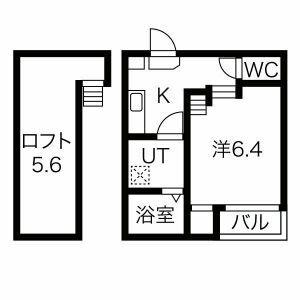 プランドール東海通(1K/2階)の間取り写真