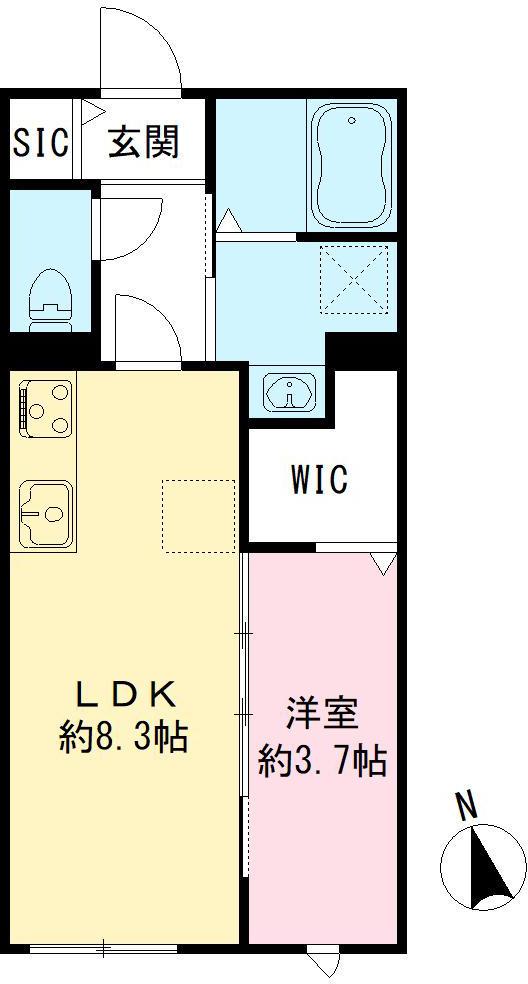 コム ジュ スイ(1LDK/1階)の間取り写真