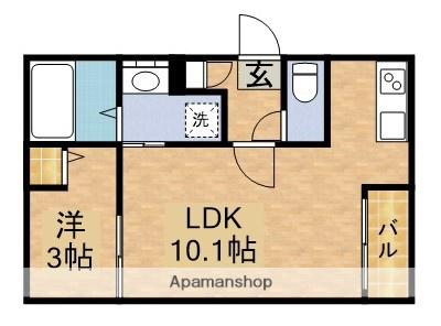 WARREN SHOUHOU Ⅱ(1LDK/3階)の間取り写真