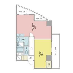 ベレーサ築地口ステーションタワ(1LDK/9階)の間取り写真