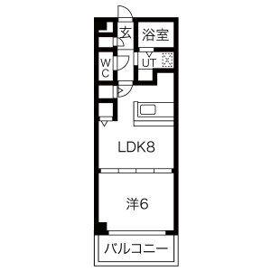 エクセレント港(1LDK/6階)の間取り写真