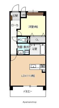 ホームクラルス(1LDK/1階)の間取り写真