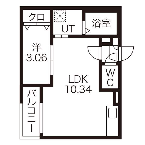 WARREN KANSEIⅡ(1LDK/1階)の間取り写真