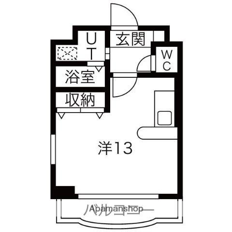 シンフォニー1(ワンルーム/1階)の間取り写真