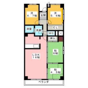 ガーデンヒルズ宝神(4LDK/5階)の間取り写真