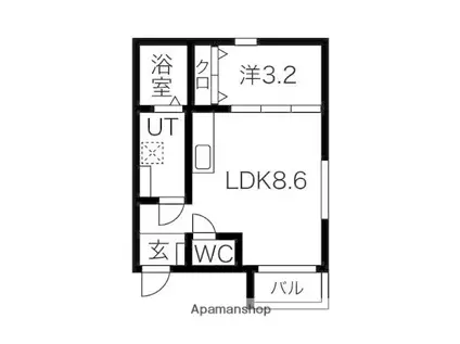 BELLE ROSE港北(1LDK/1階)の間取り写真