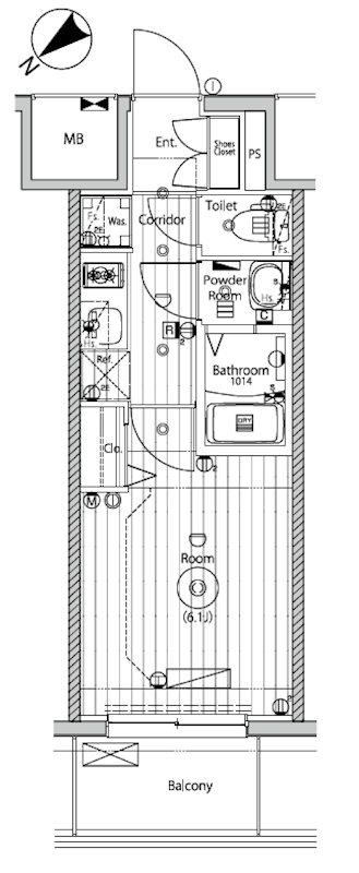 メイクス熱田神宮(1K/3階)の間取り写真