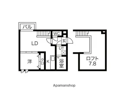 CREO高畑壱番館 (1LDK/1階)の間取り写真