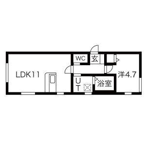 LEGIOIEささしまライブ駅4(1LDK/1階)の間取り写真