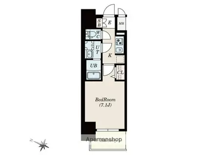 S-RESIDENCE熱田一番(1K/11階)の間取り写真