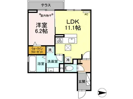 グラン桜台(1LDK/1階)の間取り写真