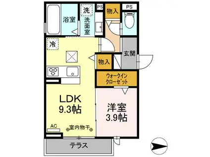 グラン桜台(1LDK/1階)の間取り写真