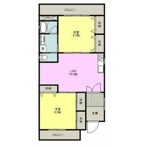 プレナス野田(2LDK/2階)の間取り写真