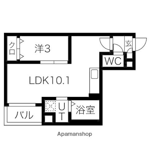 JACK KANSEI4(1LDK/1階)の間取り写真