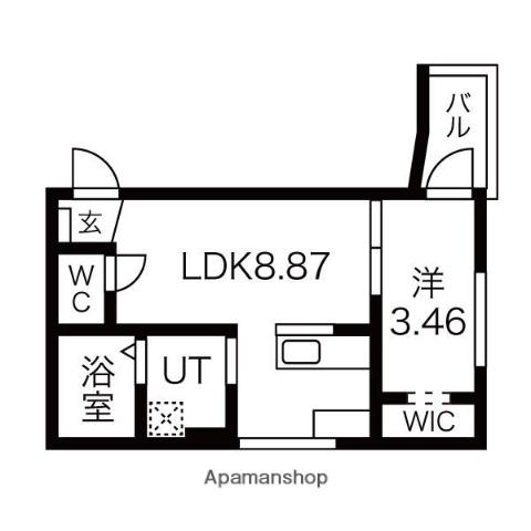 プリシェール笠寺(1LDK/2階)の間取り写真