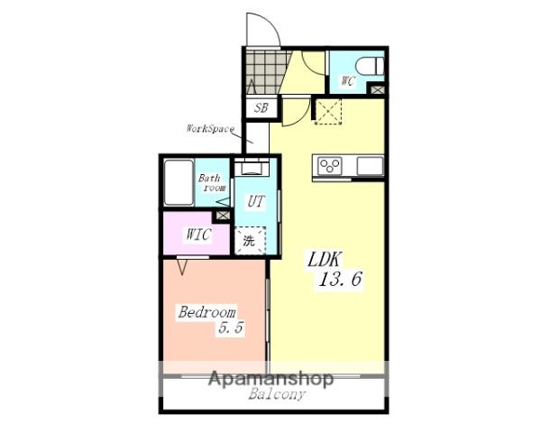 NOBLESSE ROKUBAN(1LDK/3階)の間取り写真