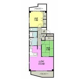 ロッシェド長須賀Ⅱ(2LDK/3階)の間取り写真