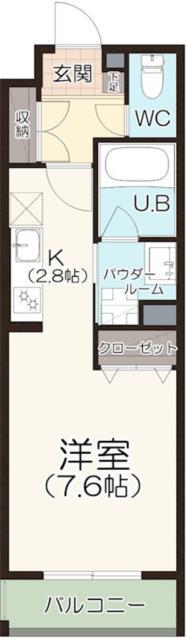 LUXTER柴田(1K/4階)の間取り写真