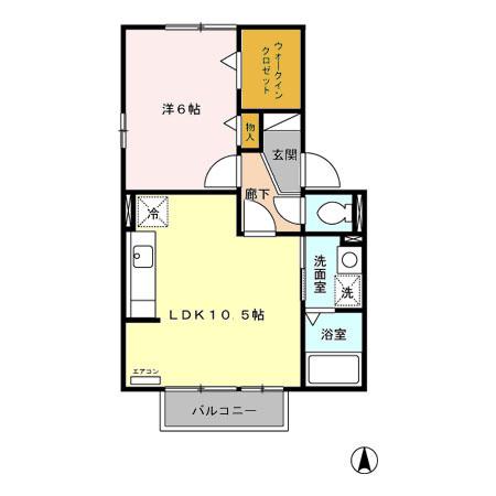 サンルーム戸田(1LDK/2階)の間取り写真