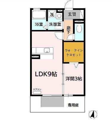 レセンテ豊田(ワンルーム/1階)の間取り写真