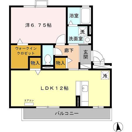 ホープM Ⅲ(1LDK/3階)の間取り写真
