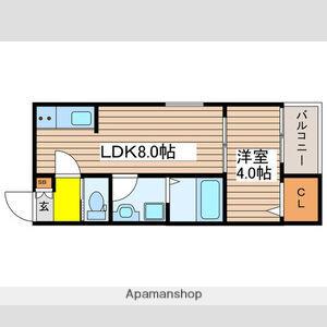 モンヴィーニュ熱田神宮(1LDK/1階)の間取り写真