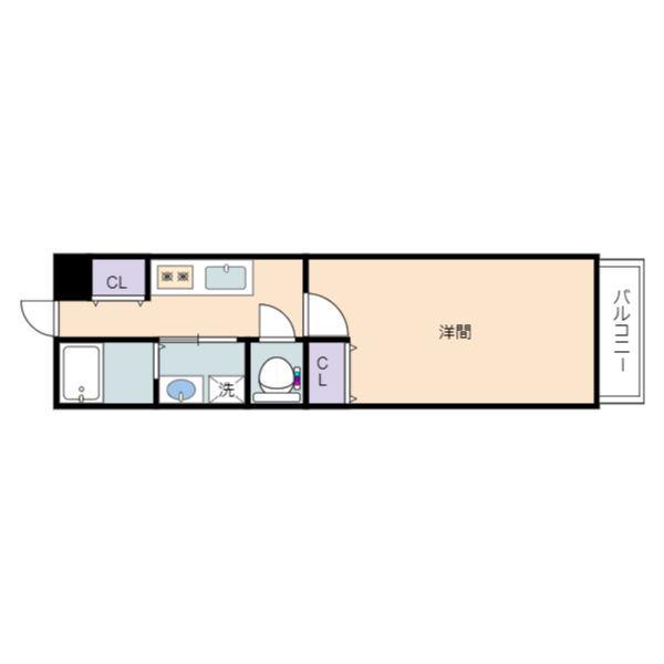 CENT FORCE HAKUUN(1K/2階)の間取り写真